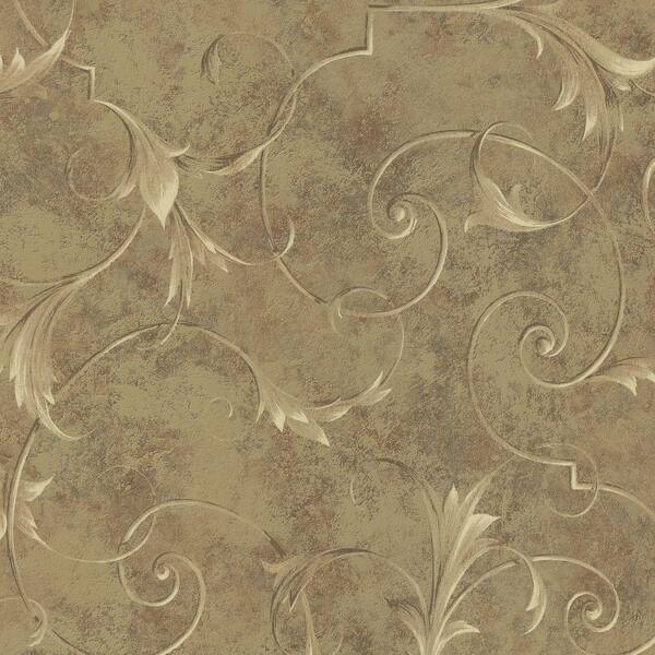 Brewster 8 in. W x 10 in. H Marble Scroll Wallpaper Sample