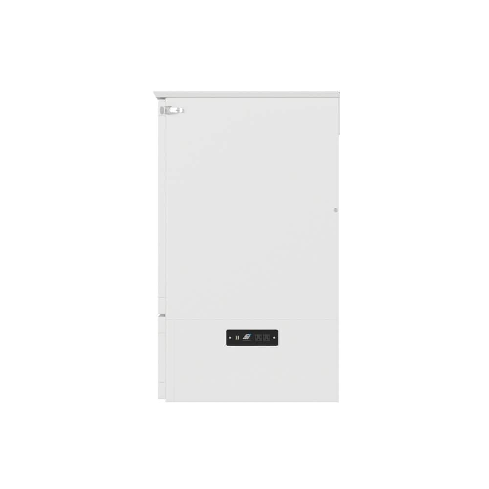 Hamilton White Queen Murphy Bed Chest with Storage Drawer