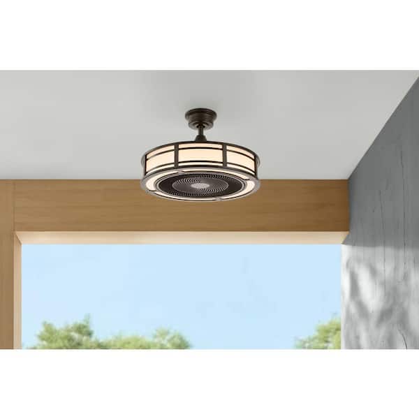 Brette III 23 in. Integrated LED Indoor/Outdoor Espresso Bronze Ceiling Fan with Light and Remote Control