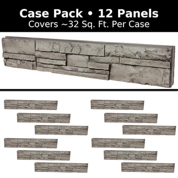 TRITAN BP Summit Faux Stone Panel 48 in x 8 in Gray-Ash Color