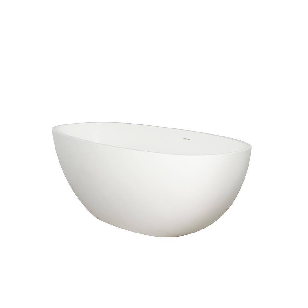 65.2 in. x 29.7 in. Freestanding Soaking Bathtub Stone Resin Bathroom Tub with Center Drain in White price history on PriceWatchPro
