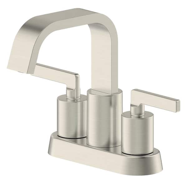 Fontaine by Italia Saint-Lazare 4 in. Centerset Bathroom Faucet with Ribbon Spout in Brushed Nickel