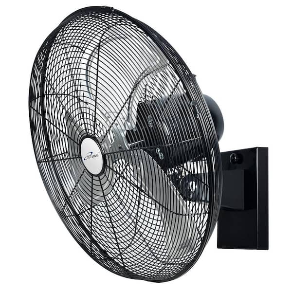 20 in. 3 fan speeds Wall Fan in Black with Oscillating head