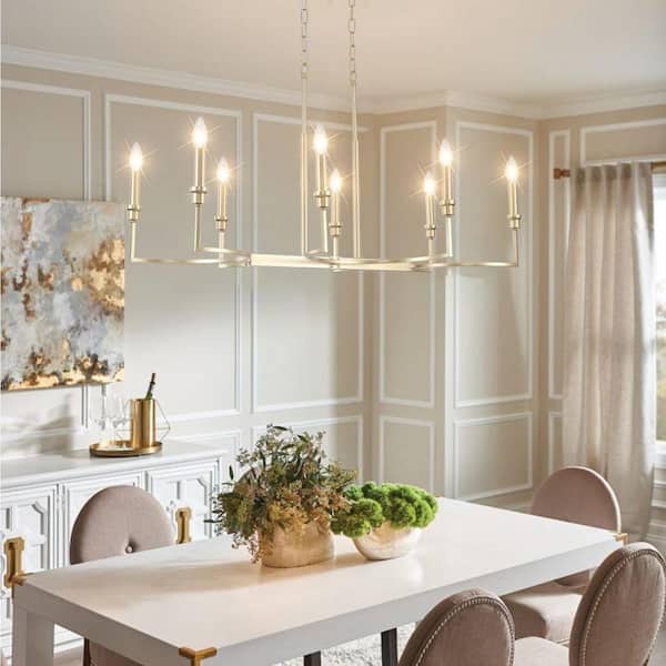 PAKOKULA Industrial 8-Light Gold Linear Classic-Candle-Style