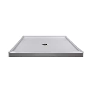 48 in. x 42 in. Center Drain 3.19 in. Shower Base in White