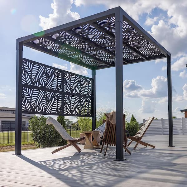 Matte Black Pergola Side Wall