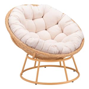 Paz Beige Olefin Outdoor Accent Chair with Cushion
