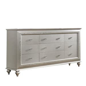 Kaitlyn Champagne 9 Drawers 18 in. Wide Dresser without Mirror