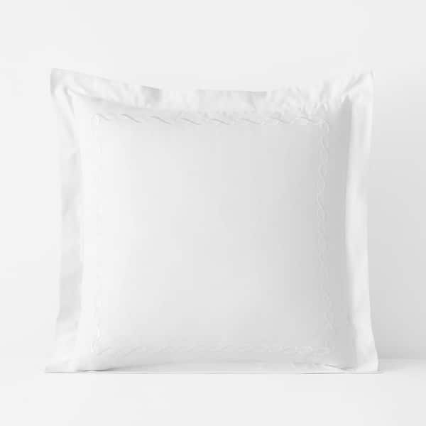 The Company Store Legends Luxury Marcella White Egyptian Cotton Sateen Euro Sham