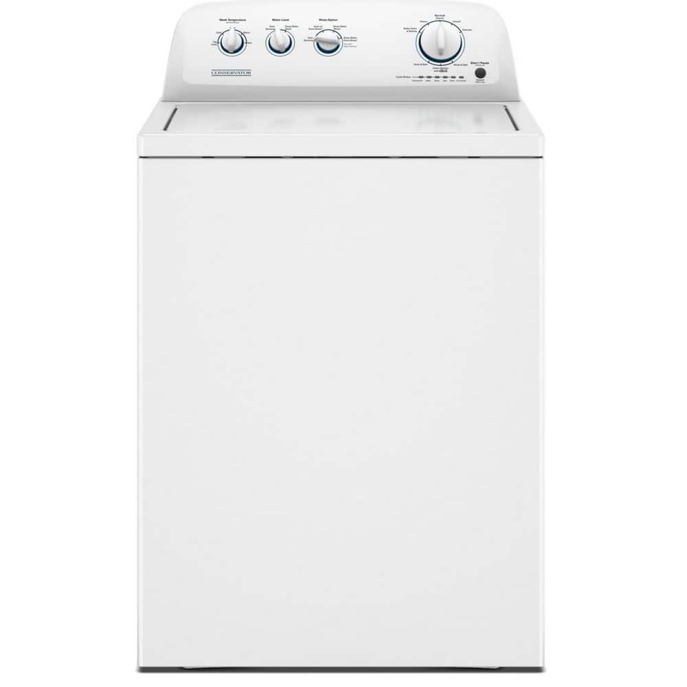 3.8 cu. ft. Top-Load Washer with Dual Action Agitator, 8 Wash Cycles, Stainless Steel Tub, in White