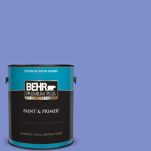 BEHR PREMIUM PLUS 1 gal. #P540-5 Pansy Garden Satin Enamel Exterior Paint & Primer