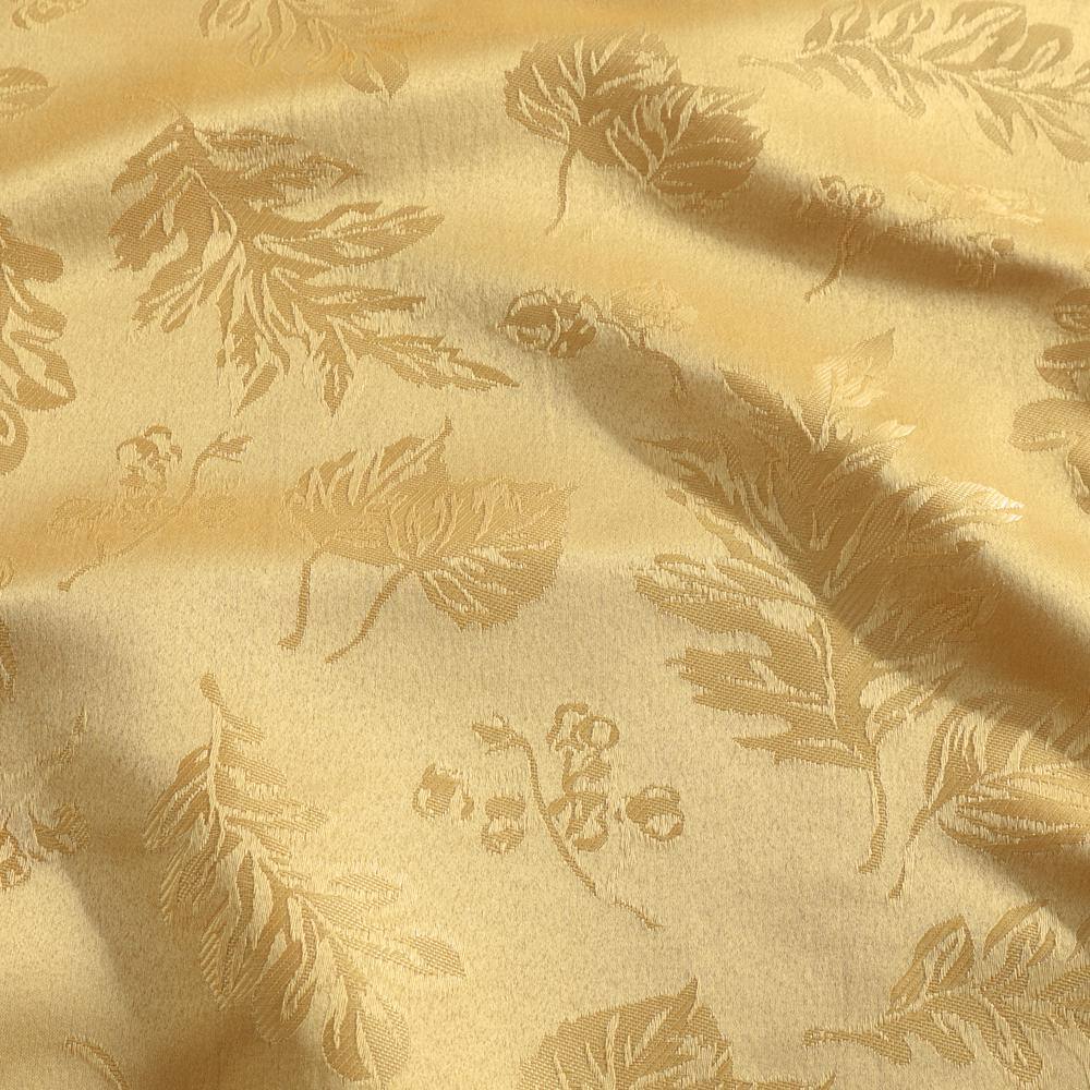 Gold Jacquard Damask Round Fall Tablecloth, 70"