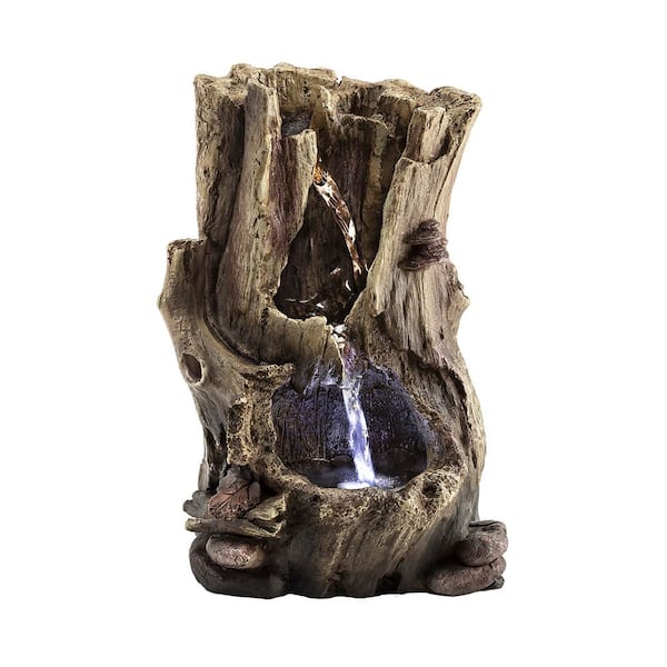 11 in. Tall Indoor Rainforest Tabletop Fountain with LED Lights