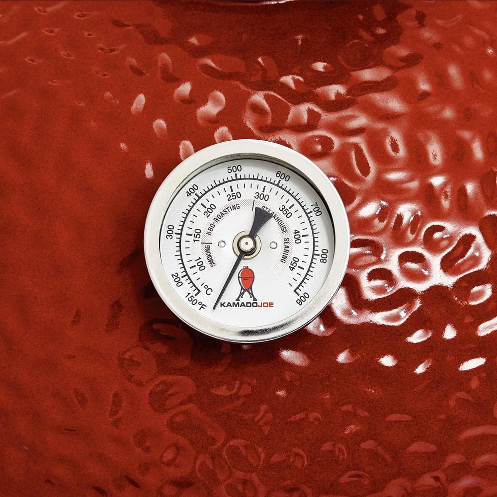 Blaze Red Ceramic Portable Charcoal Grill with Stainless Steel Grate