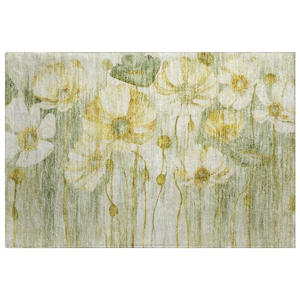 Dream Shag Premium Machine Washable Abstract ADS712 Sage 2 ft. x 3 ft. Accent Rug