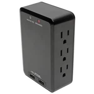 Protect It 6-Outlet Side-Load Surge-Protector Wall Tap with 2 USB Charging Ports