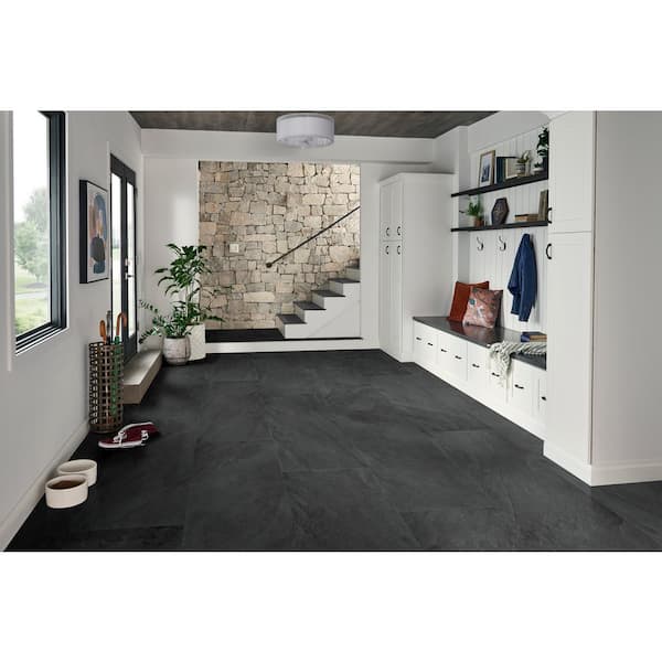Stellar Ebony 24 in. x 48 in. Matte Porcelain Slate Look Floor and Wall Tile (112 sq. ft./Pallet)