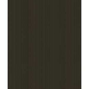 Boutique Collection Black Textured Stripe Non-pasted Paper on Non-woven Wallpaper Roll