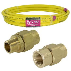 1/2 in. x 25 ft. CSST MPT/FPT Connection Kit (1) 1/2 in. MPT Male Adapter (1) 1/2 in. FPT Female Adapter (1) CSST Pipe