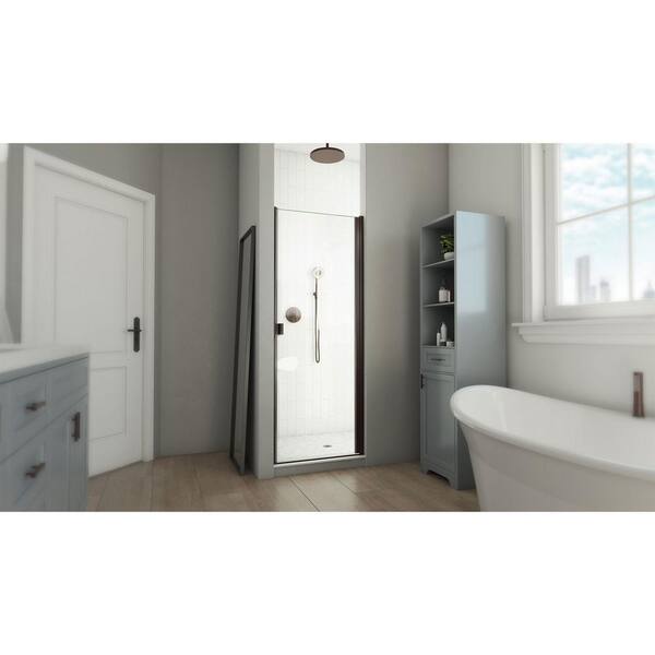 Contractors Wardrobe Model 6100 26-1/8 in. to 28-1/8 in. x 63 in. Framed  Pivot Shower Door in Bright Clear with Rain Glass 61-2663BCRNX - The Home  Depot