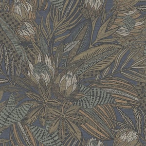 Susara Floral Navy Textured Eco-Foam Wallpaper