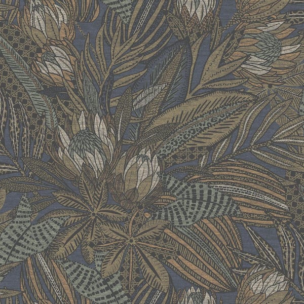 HOLDEN Susara Floral Navy Textured Eco-Foam Wallpaper
