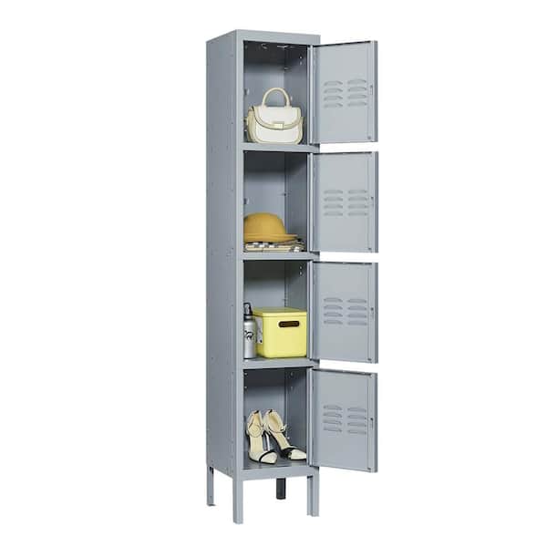 4 Tier 66 in. H Gray Metal File Cabinet Locker with 4 Door 2 Pack