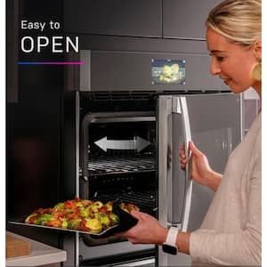 Profile 30 in. Smart Single Electric Wall Oven with Left-Hand Side-Swing Doors and Convection in Stainless Steel