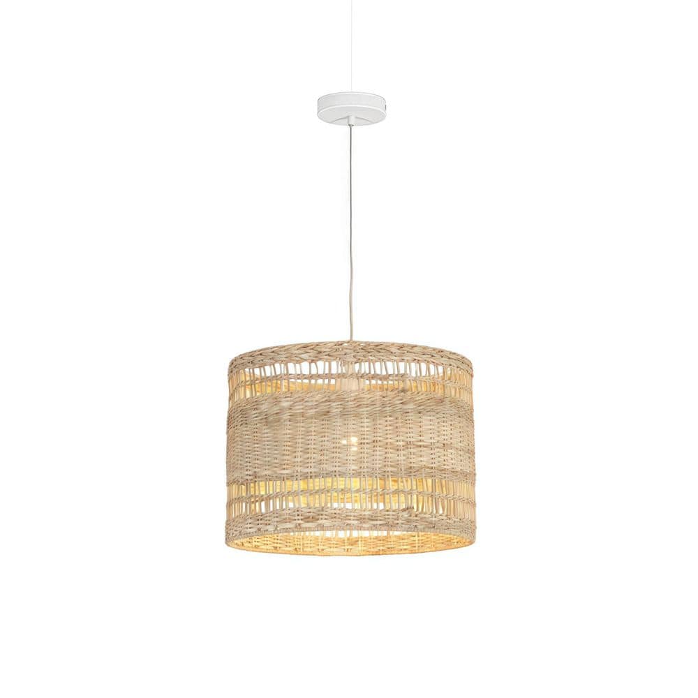 Talyss 15.7 in. 1-Light Natural Straw Woven Farmhouse Pendant Light price history on PriceWatchPro