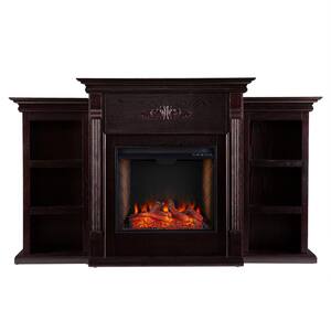 Bettram Alexa-Enabled 70.25 in. Bookcase Electric Smart Fireplace in Classic Espresso
