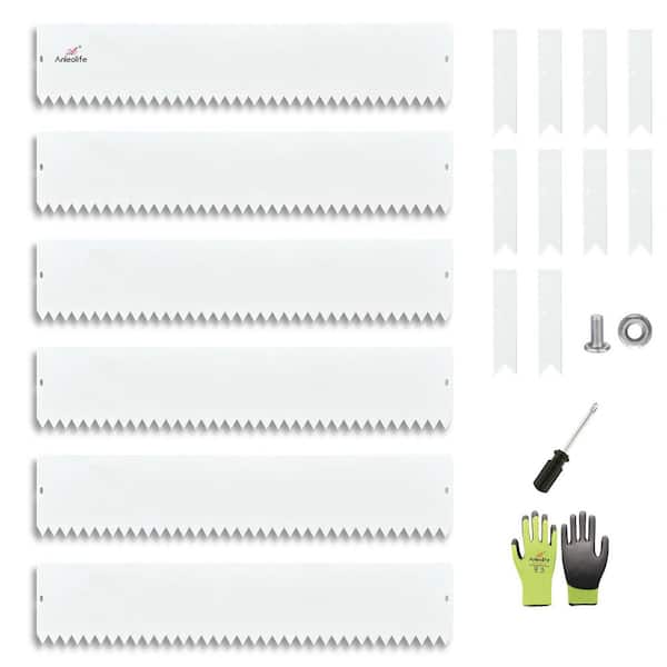 6-Pack 40 x 0.04 x 8 in. Galvanized Steel Garden Landscape Edging with 10 Stakes, Antique White