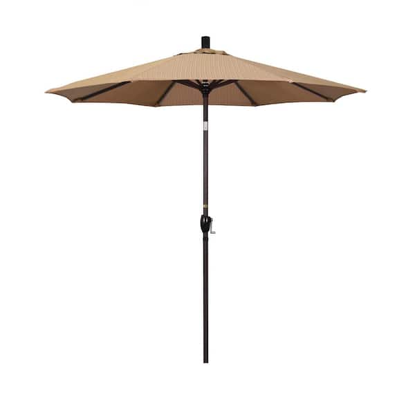 California Umbrella 7-1/2 ft. Aluminum Push Tilt Patio Market Umbrella in Terrace Sequoia Olefin