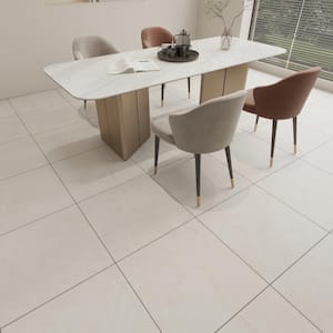 Italian Metalia Porcelain 24 in. x 24 in. x 9mm Flooring and Wall Tile - White (4 PCS, 16 sq. ft.)