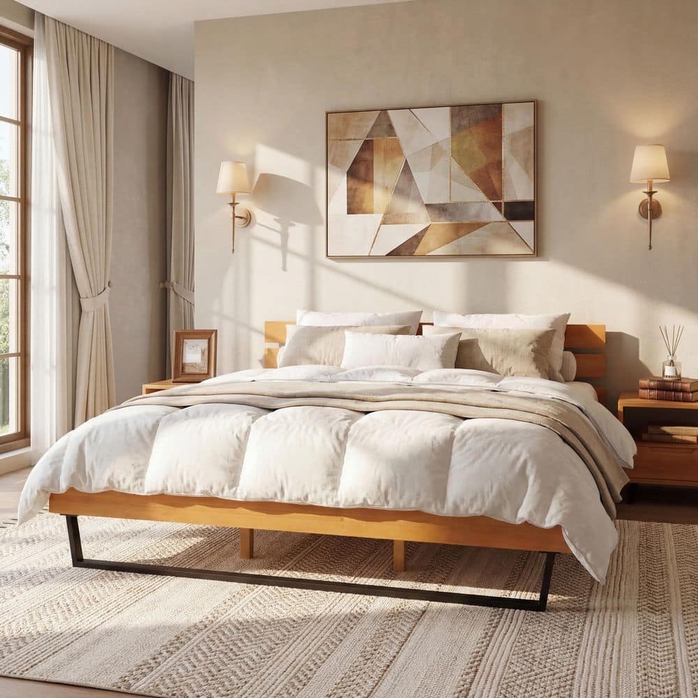 ベッドフレーム Kermit CHRISTOPHER KNIGHT HOME Celeste Industrial Brown Natural Finish