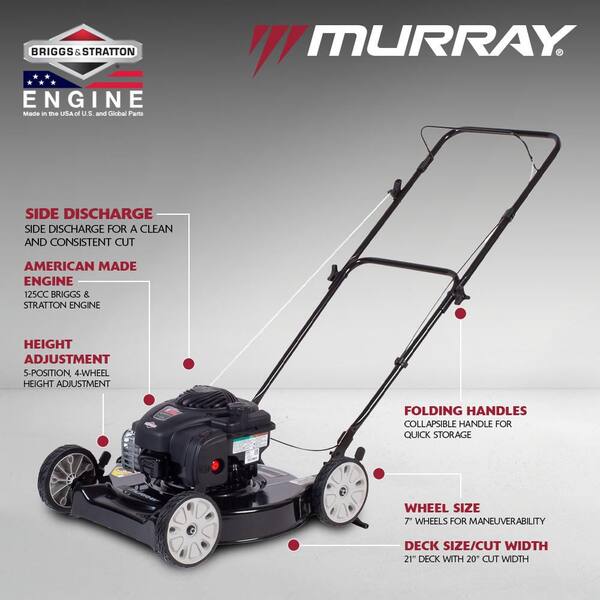 20 in. 125 cc Briggs & Stratton Walk Behind Gas Push Lawn Mower with 4 Wheel Height Adjustment and Prime 'N Pull Start
