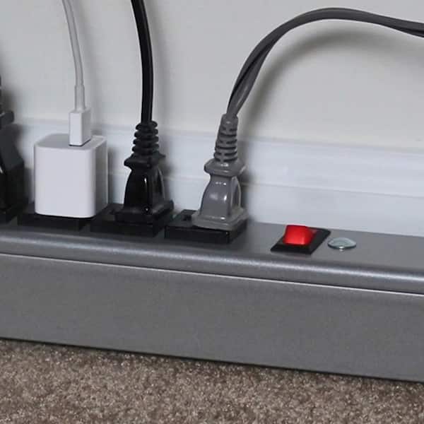 Wiremold 8-Outlet Compact Power Strip with Lighted On/Off Switch and 6 ft. Cord