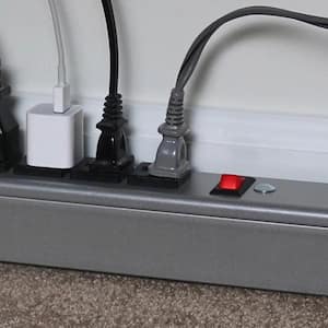 Wiremold 8-Outlet Compact Power Strip with Lighted On/Off Switch, 6 ft. Cord