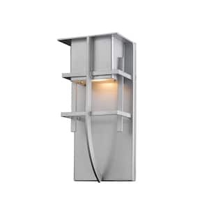Stillwater 11-Watt 10.75 in. Silver Integrated LED Aluminum Hardwired Outdoor Weather Resistant Barn Wall Sconce Light