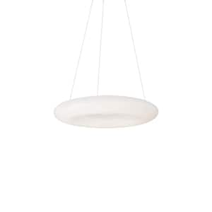 Cumulus 18 in. 1 Light 24-Watt White Integrated LED Pendant Light