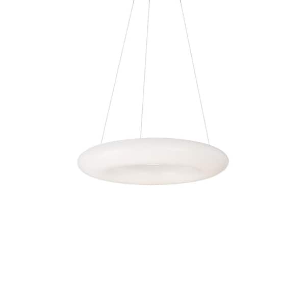 KUZCO Cumulus 18 in. 1 Light 24-Watt White Integrated LED Pendant Light