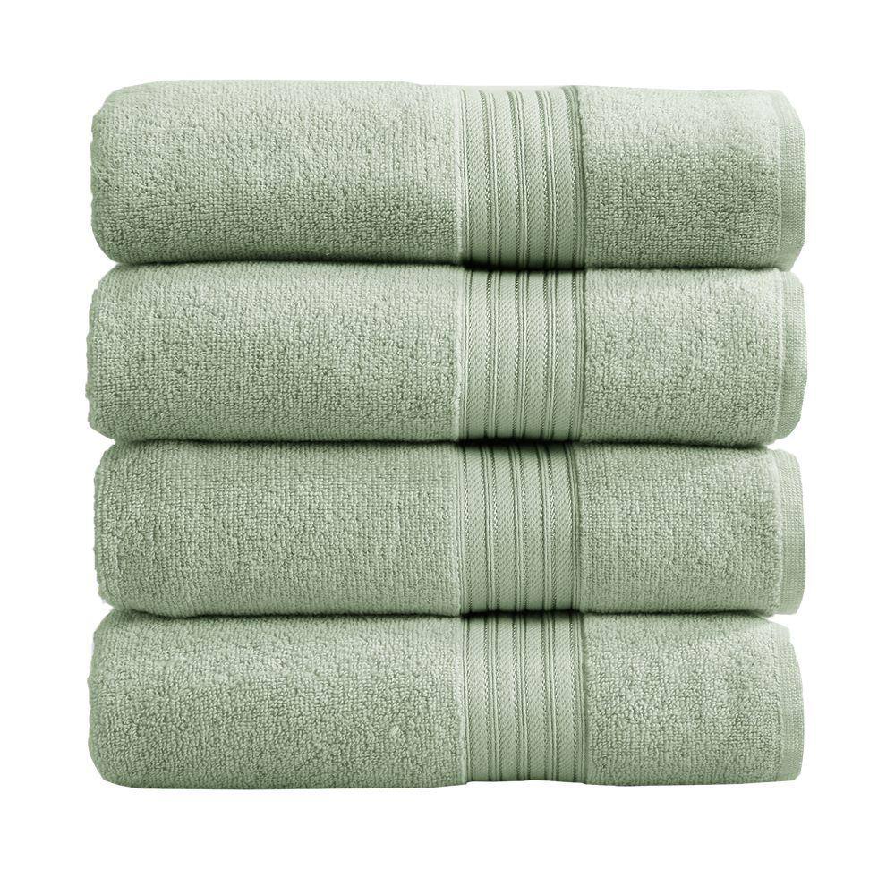 FRESHFOLDS Green Striped 100% Cotton Bath Towel (Set of 4) EC100051 - The  Home Depot