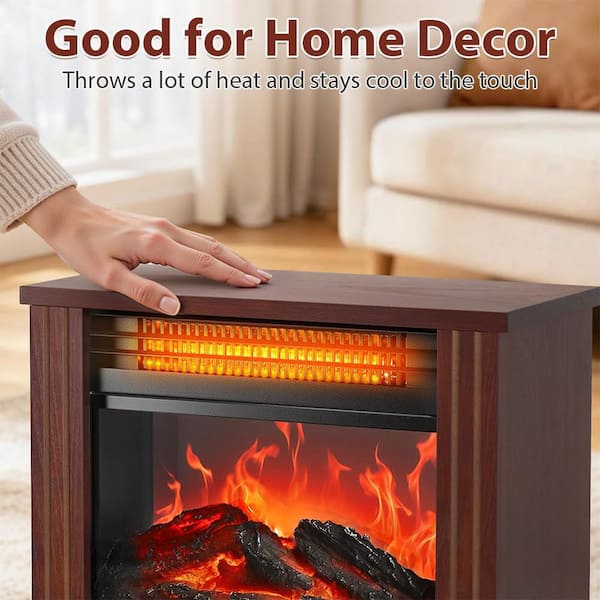 5200 BTU Electric Fireplace Heater, Portable Wood Fireplace Stove