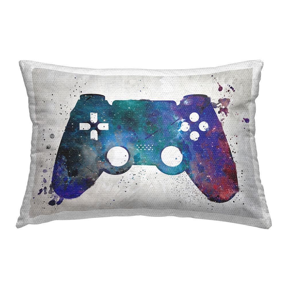 Abstract Splash Gamer Multi-Color Rectangular Outdoor Throw Pillow