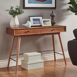 Raker 48 in. Brown Standard Rectangle Wood Console Table with Drawers