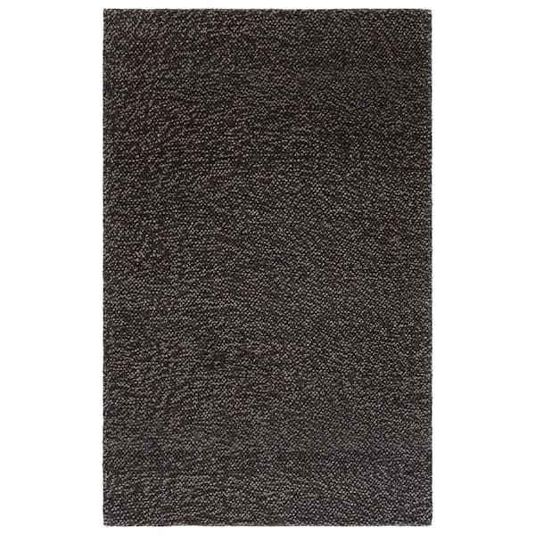 Natura 5 ft. x 8 ft. Black/Gray Textured Solid Area Rug