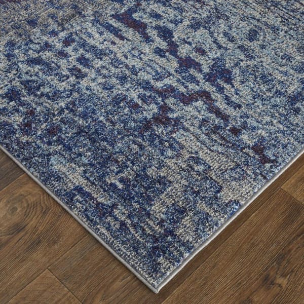 10 ft. x 14 ft. Blue and Purple Abstract Area Rug
