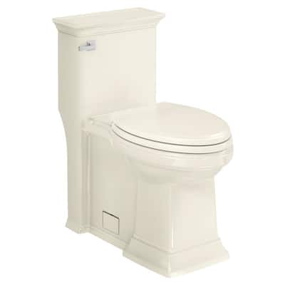 Town Square S 1-Piece 1.28 GPF Single Flush Elongated Toilet in Linen, Seat Included