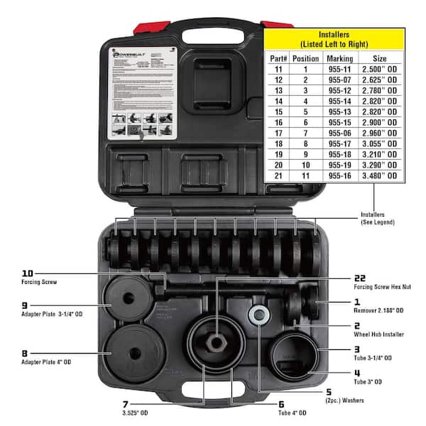 Details about   Draper Expert 19 Piece Metric Wheel Bearing Removal And Service Tool Kit 64599 