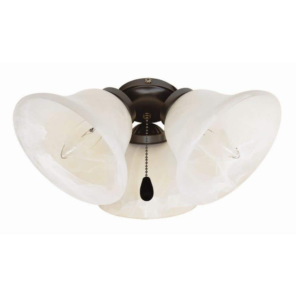 Design House 3-Light Oil Rubbed Bronze Ceiling Fan Light Kit with