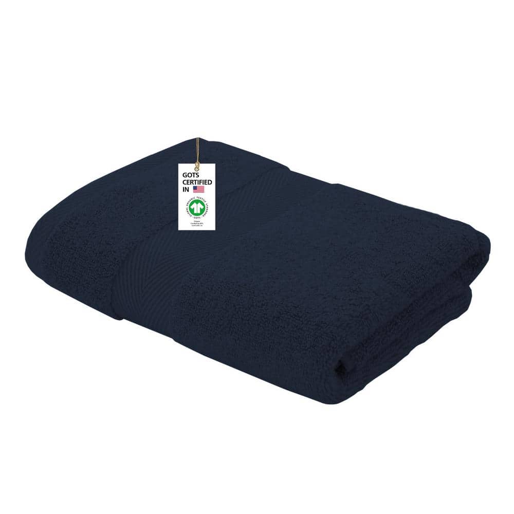 Delara Feather Touch Quick Dry 30 in. x 58 in. Insignia Blue Solid 100